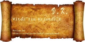 Vitális Kristóf névjegykártya
