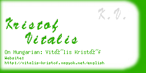 kristof vitalis business card